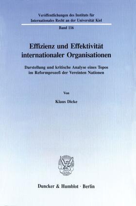 Dicke | Effizienz und Effektivität internationaler Organisationen. | E-Book | sack.de