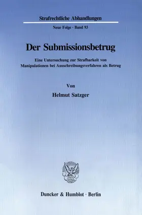 Satzger |  Der Submissionsbetrug. | eBook | Sack Fachmedien