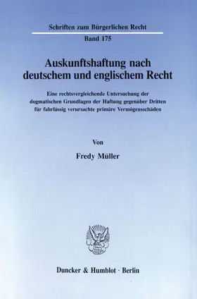 Müller | Auskunftshaftung nach deutschem und englischem Recht. | E-Book | www.sack.de