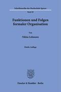 Luhmann |  Funktionen und Folgen formaler Organisation. | eBook | Sack Fachmedien