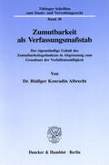Albrecht |  Zumutbarkeit als Verfassungsmaßstab | eBook | Sack Fachmedien