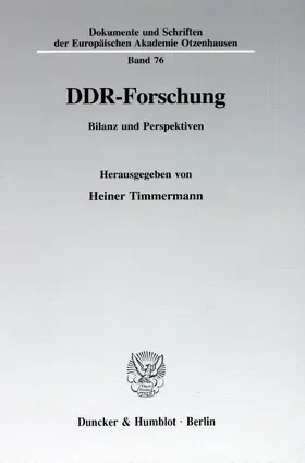 Timmermann |  DDR-Forschung | eBook | Sack Fachmedien