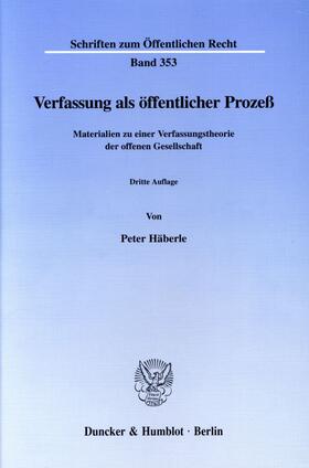 Häberle | Verfassung als öffentlicher Prozeß. | E-Book | sack.de