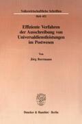 Borrmann |  Effiziente Verfahren der Ausschreibung von Universaldienstleistungen im Postwesen. | eBook | Sack Fachmedien
