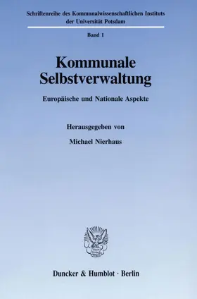 Nierhaus |  Kommunale Selbstverwaltung. | eBook | Sack Fachmedien