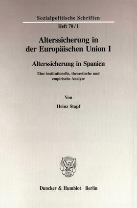 Döring / Stapf / Hauser | Alterssicherung in der Europäischen Union I. | E-Book | sack.de