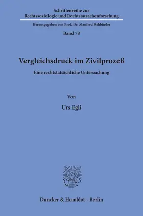 Egli | Vergleichsdruck im Zivilprozeß. | E-Book | sack.de