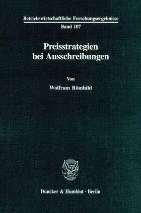 Römhild |  Preisstrategien bei Ausschreibungen. | eBook | Sack Fachmedien