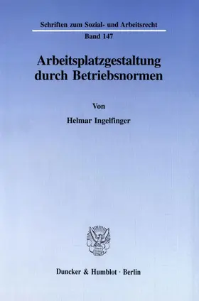 Ingelfinger |  Arbeitsplatzgestaltung durch Betriebsnormen. | eBook | Sack Fachmedien