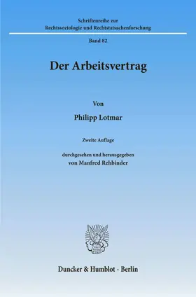 Rehbinder / Lotmar |  Der Arbeitsvertrag. | eBook | Sack Fachmedien