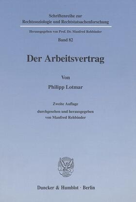 Rehbinder / Lotmar | Der Arbeitsvertrag. | E-Book | sack.de