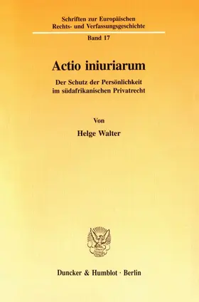 Walter |  Actio iniuriarum. | eBook | Sack Fachmedien