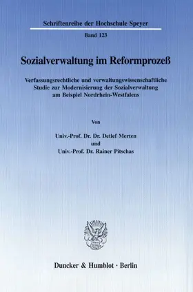 Merten / Pitschas |  Sozialverwaltung im Reformprozeß. | eBook | Sack Fachmedien