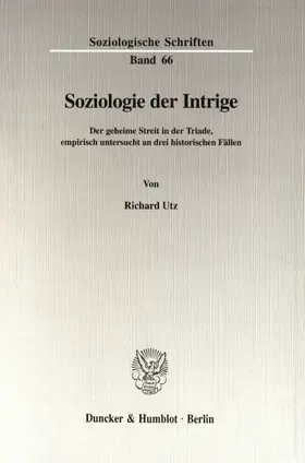 Utz |  Soziologie der Intrige. | eBook | Sack Fachmedien