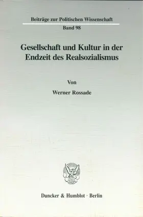 Rossade |  Gesellschaft und Kultur in der Endzeit des Realsozialismus. | eBook | Sack Fachmedien