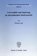 Laut |  Universalität und Sanierung im internationalen Insolvenzrecht. | eBook | Sack Fachmedien