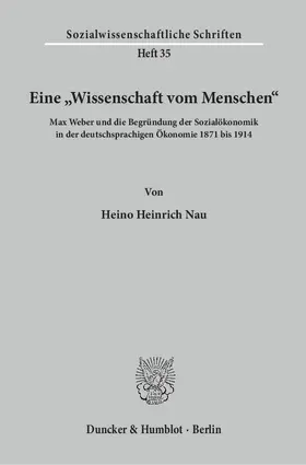 Nau |  Eine "Wissenschaft vom Menschen". | eBook | Sack Fachmedien