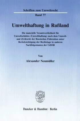 Neumüller |  Umwelthaftung in Rußland. | eBook | Sack Fachmedien