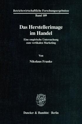 Franke | Das Herstellerimage im Handel. | E-Book | sack.de