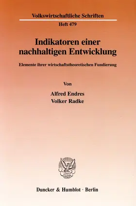 Endres / Radke |  Indikatoren einer nachhaltigen Entwicklung | eBook | Sack Fachmedien