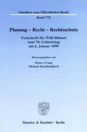 Grupp / Ronellenfitsch |  Planung - Recht - Rechtsschutz. | eBook | Sack Fachmedien