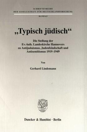 Lindemann |  »Typisch jüdisch«. | eBook | Sack Fachmedien