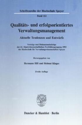 Hill / Klages | Qualitäts- und erfolgsorientiertes Verwaltungsmanagement. | E-Book | sack.de