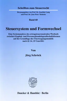 Schröck |  Steuersystem und Formwechsel | eBook | Sack Fachmedien