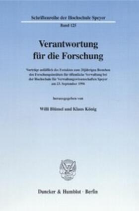 Blümel / König | Verantwortung für die Forschung. | E-Book | sack.de