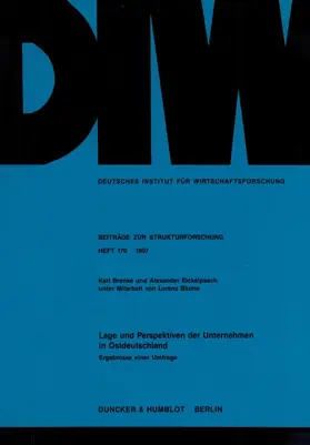 Eickelpasch / Brenke |  Lage und Perspektiven der Unternehmen in Ostdeutschland. | eBook | Sack Fachmedien