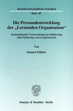 Stäbler | Die Personalentwicklung der "Lernenden Organisation". | E-Book | www.sack.de
