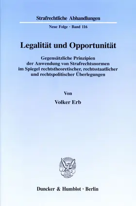 Erb |  Legalität und Opportunität. | eBook | Sack Fachmedien