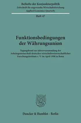 Wilkens |  Funktionsbedingungen der Währungsunion | eBook | Sack Fachmedien