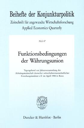 Wilkens | Funktionsbedingungen der Währungsunion | E-Book | sack.de