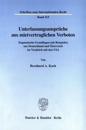 Koch | Unterlassungsansprüche aus mietvertraglichen Verboten. | E-Book | sack.de