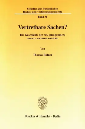 Rüfner |  Vertretbare Sachen? | eBook | Sack Fachmedien