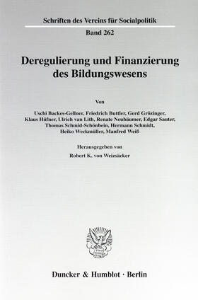 Weizsäcker |  Deregulierung und Finanzierung des Bildungswesens | eBook | Sack Fachmedien