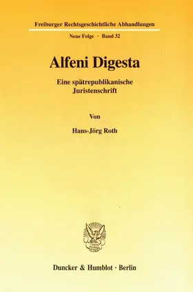 Roth |  Alfeni Digesta. | eBook | Sack Fachmedien