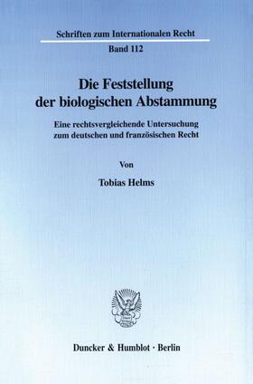 Helms | Die Feststellung der biologischen Abstammung. | E-Book | sack.de