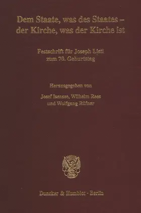Isensee / Rüfner / Rees |  Dem Staate, was des Staates - der Kirche, was der Kirche ist. | eBook | Sack Fachmedien