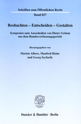 Albers / Seyfarth / Heine |  Beobachten - Entscheiden - Gestalten | eBook | Sack Fachmedien