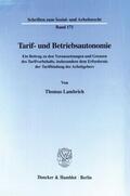Lambrich |  Tarif- und Betriebsautonomie. | eBook | Sack Fachmedien