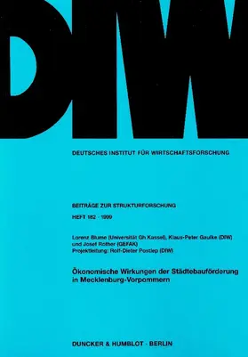 Blume / Gaulke / Rother |  Ökonomische Wirkungen der Städtebauförderung in Mecklenburg-Vorpommern | eBook | Sack Fachmedien