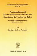 Westerholt |  Patrimonialismus und Konstitutionalismus in der Rechts- und Staatstheorie Karl Ludwig von Hallers. | eBook | Sack Fachmedien
