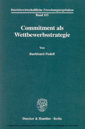 Pedell |  Commitment als Wettbewerbsstrategie | eBook | Sack Fachmedien