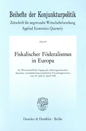  Fiskalischer Föderalismus in Europa | eBook | Sack Fachmedien