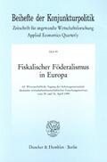  Fiskalischer Föderalismus in Europa | eBook | Sack Fachmedien