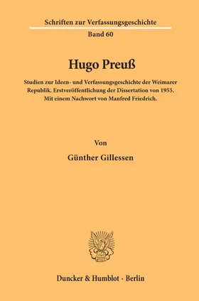 Gillessen |  Hugo Preuß. | eBook | Sack Fachmedien