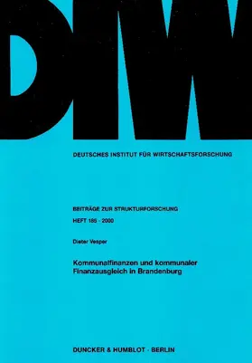 Vesper |  Kommunalfinanzen und kommunaler Finanzausgleich in Brandenburg. | eBook | Sack Fachmedien