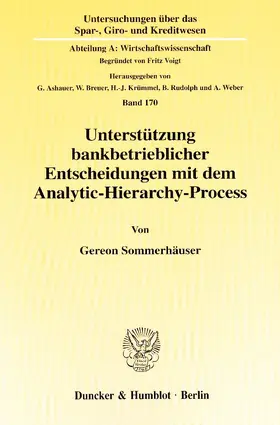 Sommerhäuser | Unterstützung bankbetrieblicher Entscheidungen mit dem Analytic-Hierarchy-Process | E-Book | sack.de